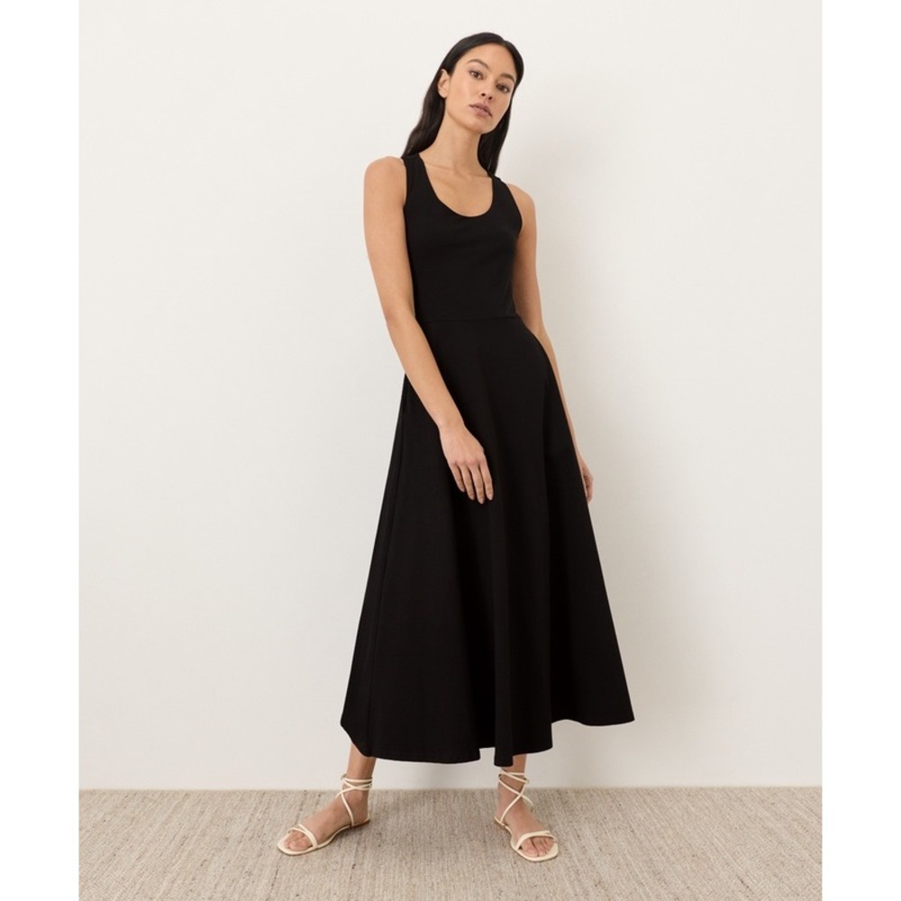 Pact Dress - Fit & Flare Open Back Maxi - Plus Size 2XL - Organic Cotton - Black